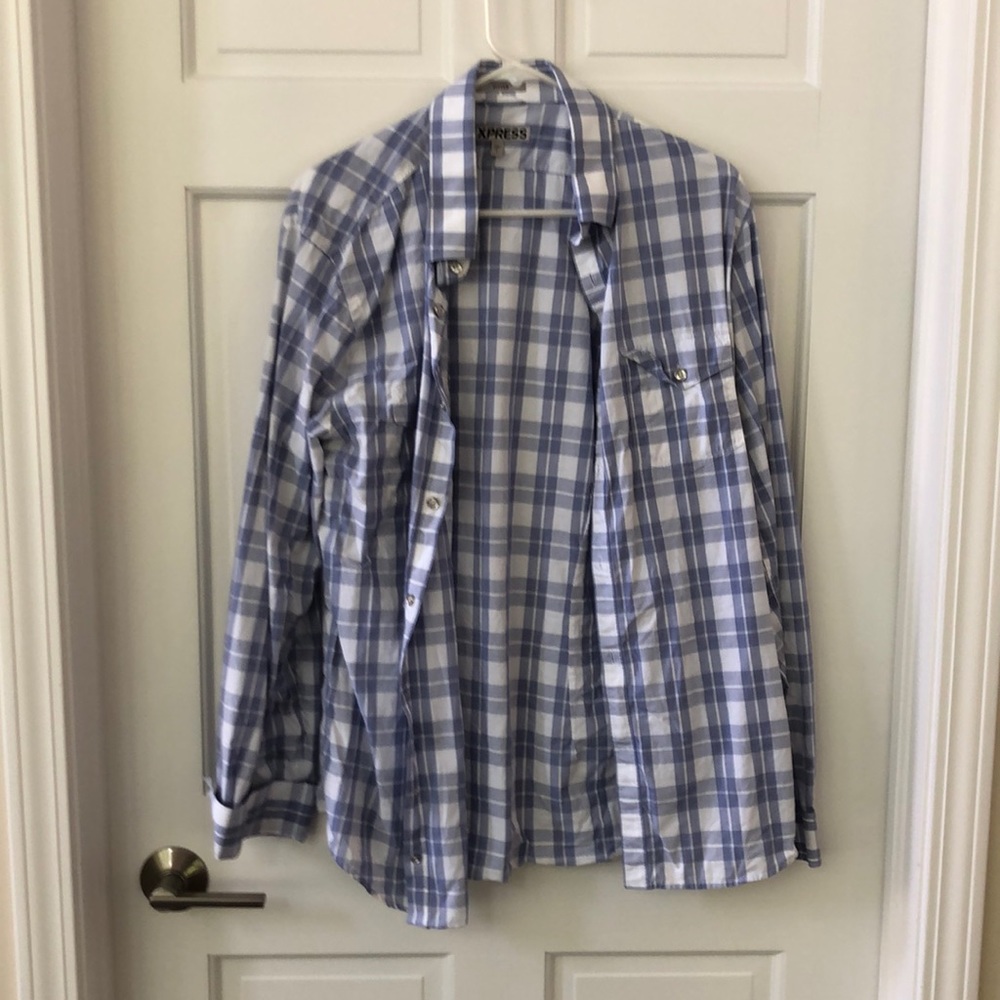 Express mens button down shirt size L